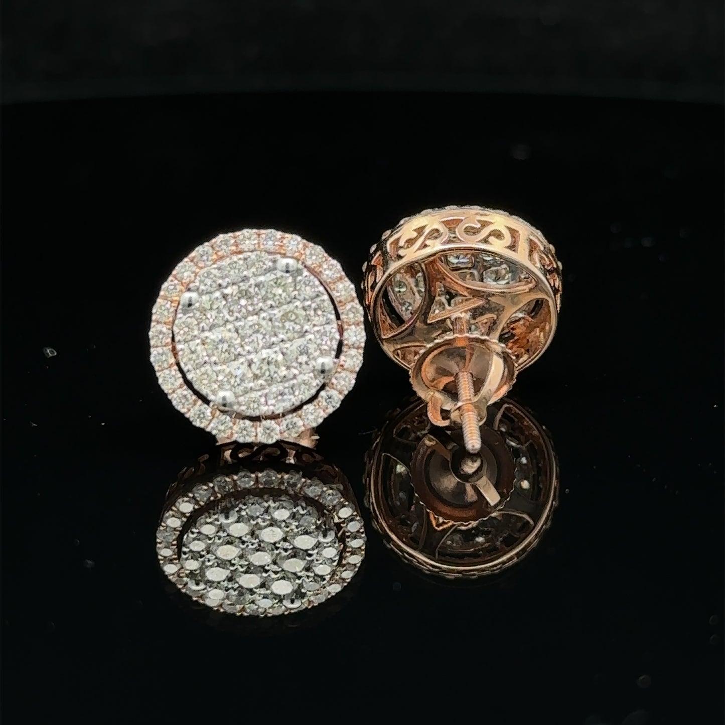 14k rose gold and diamond Earrings