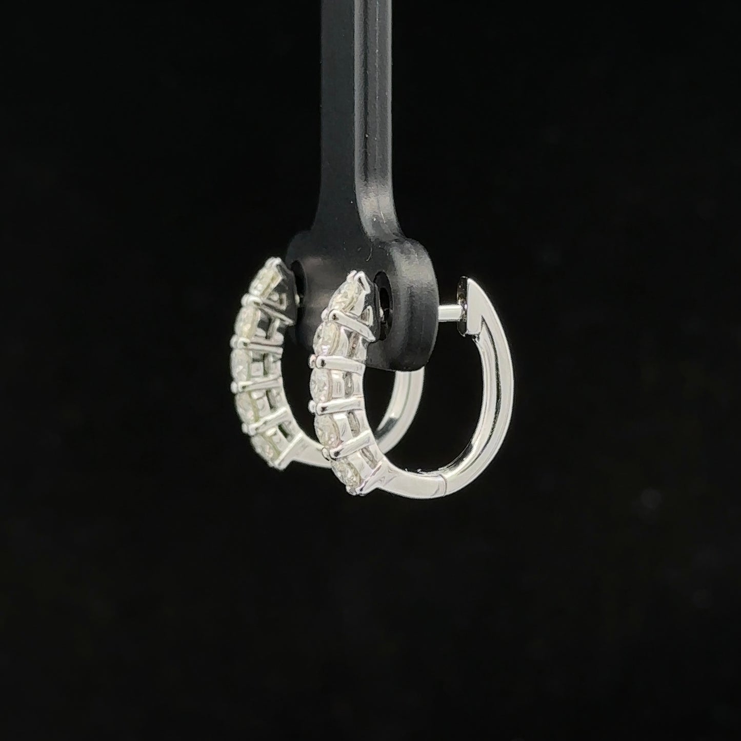 14k white gold and diamond Hoop Earrings