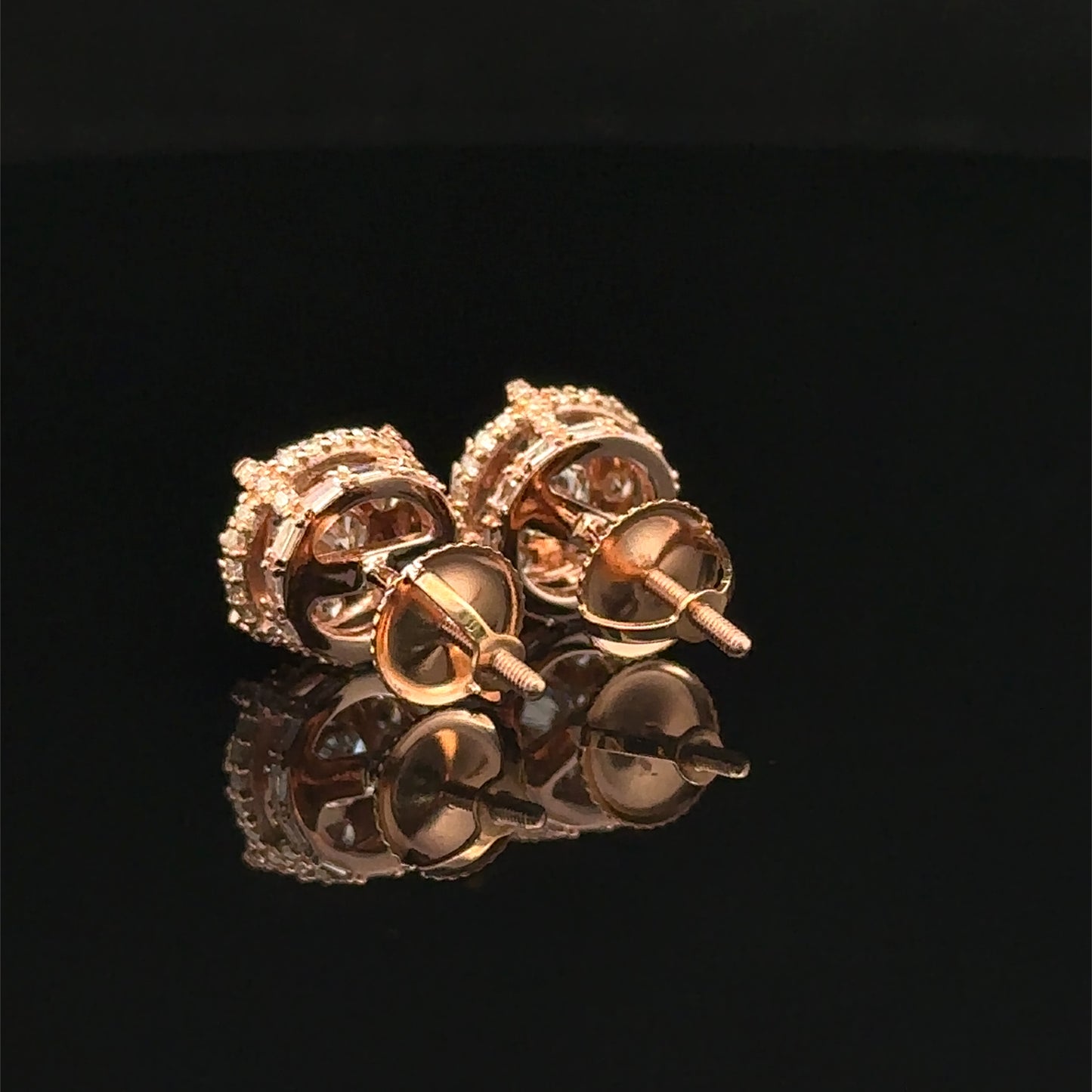 14k Rose Gold and Diamond Earrings