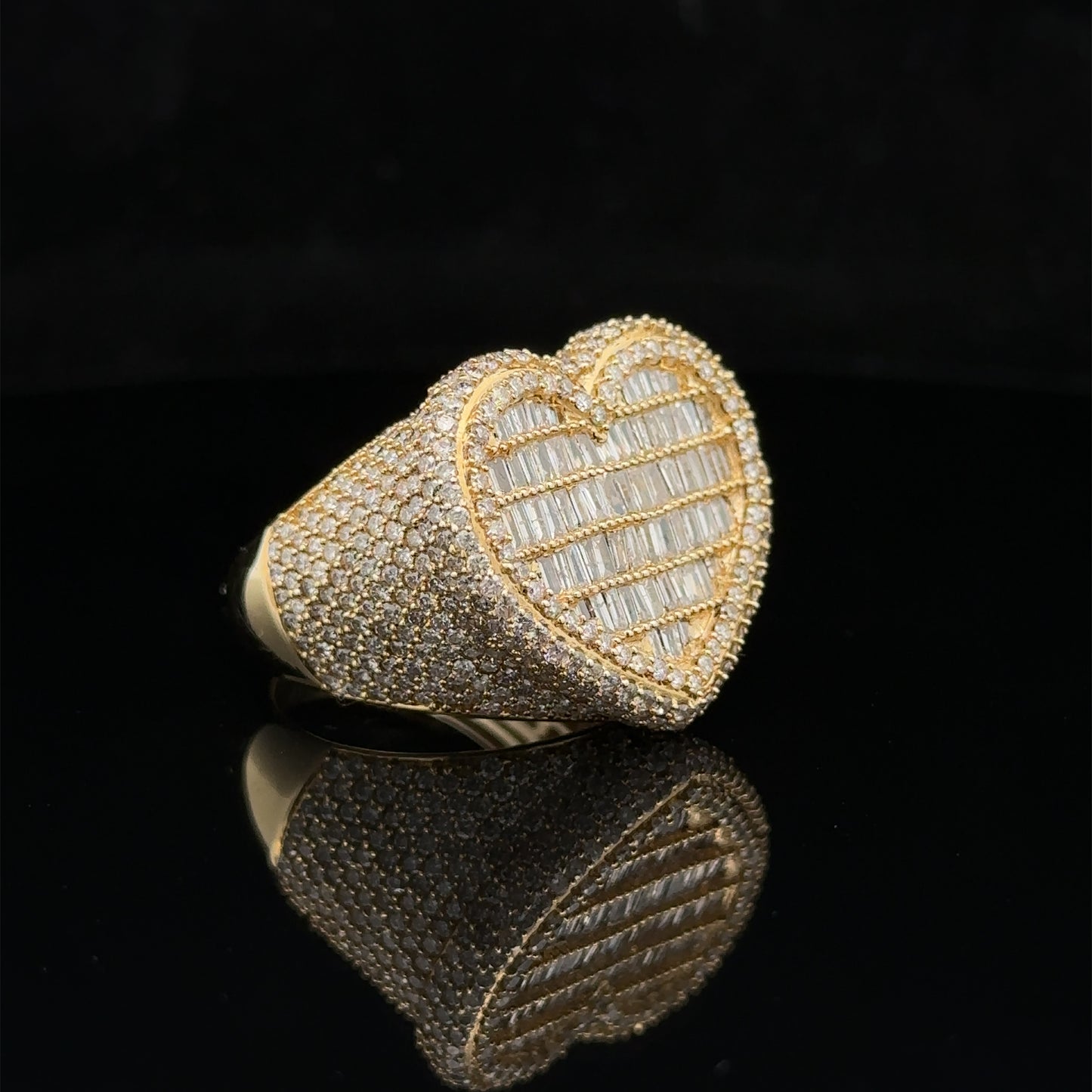 14k yellow gold and diamond Heart Ring