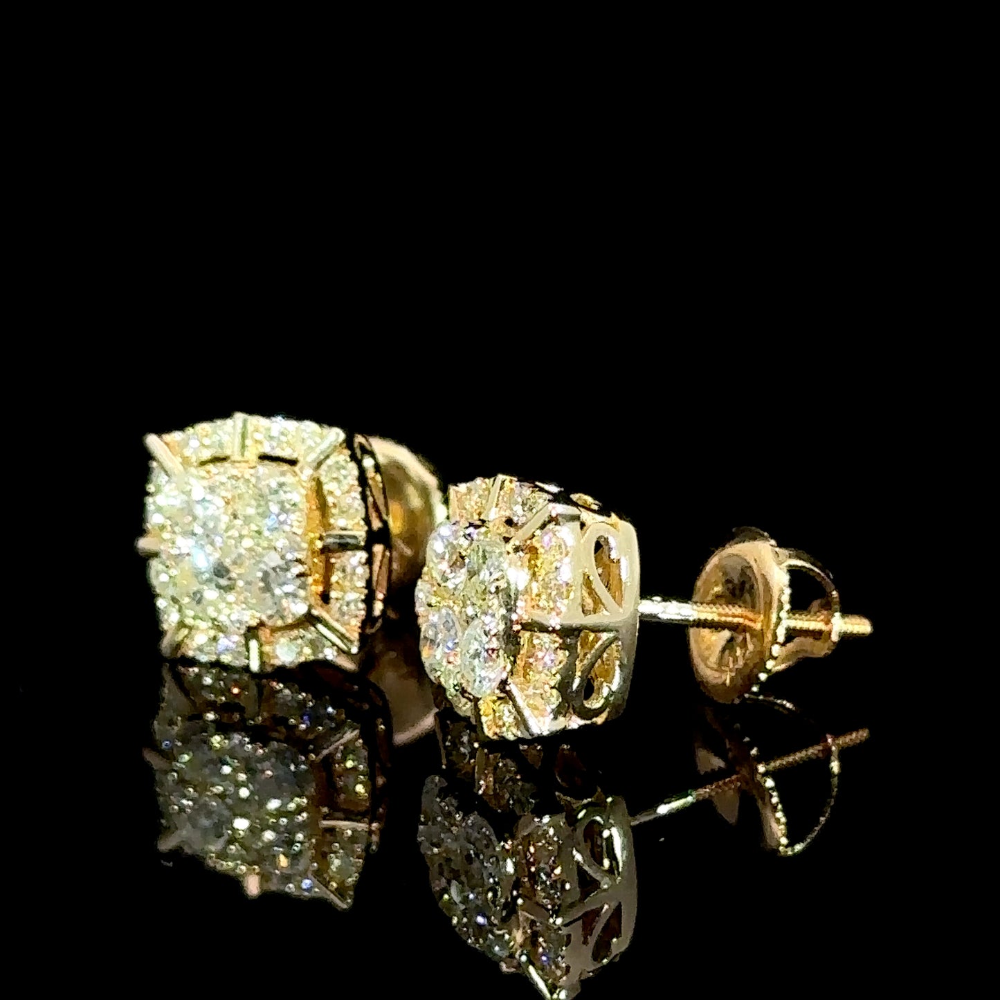 14k yellow gold and diamond Earrings