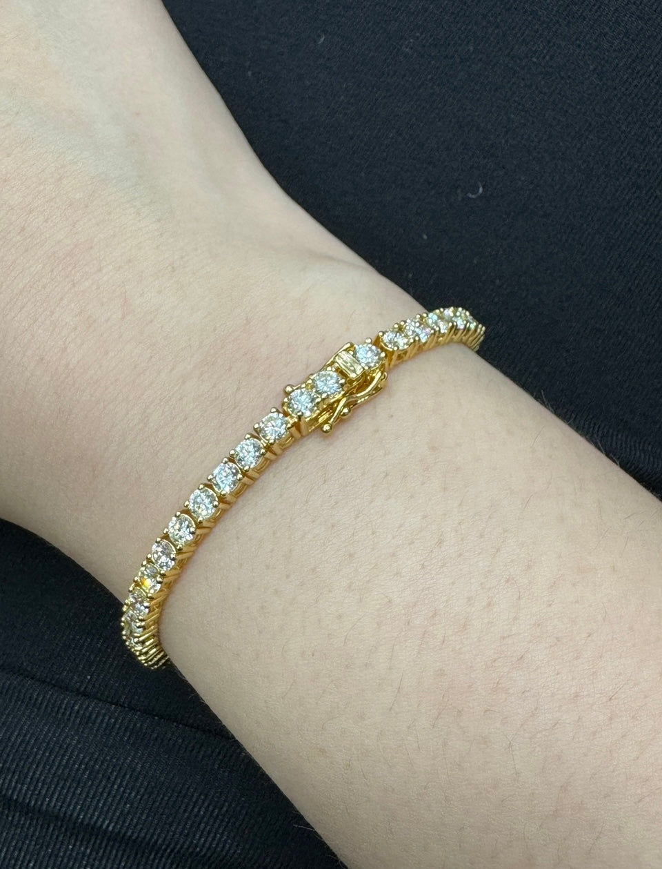 14k yellow gold and diamond Tennis Bracelet