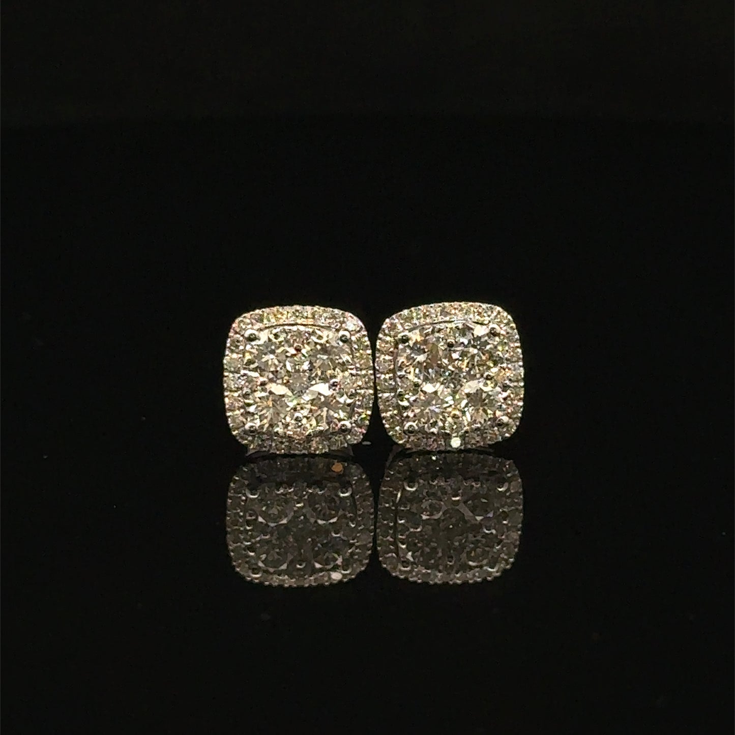 14k White Gold and Diamond Earrings