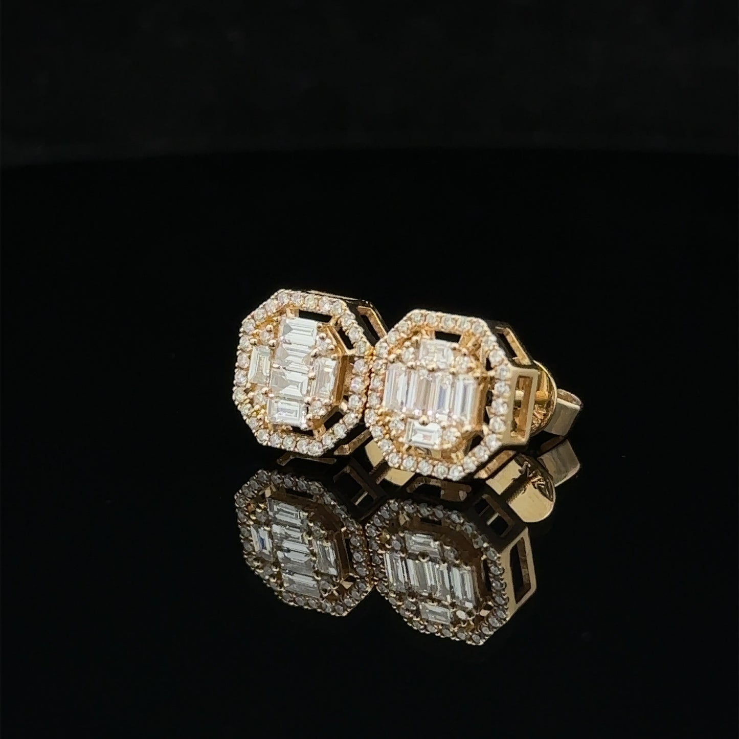 14k yellow gold and diamond Earrings