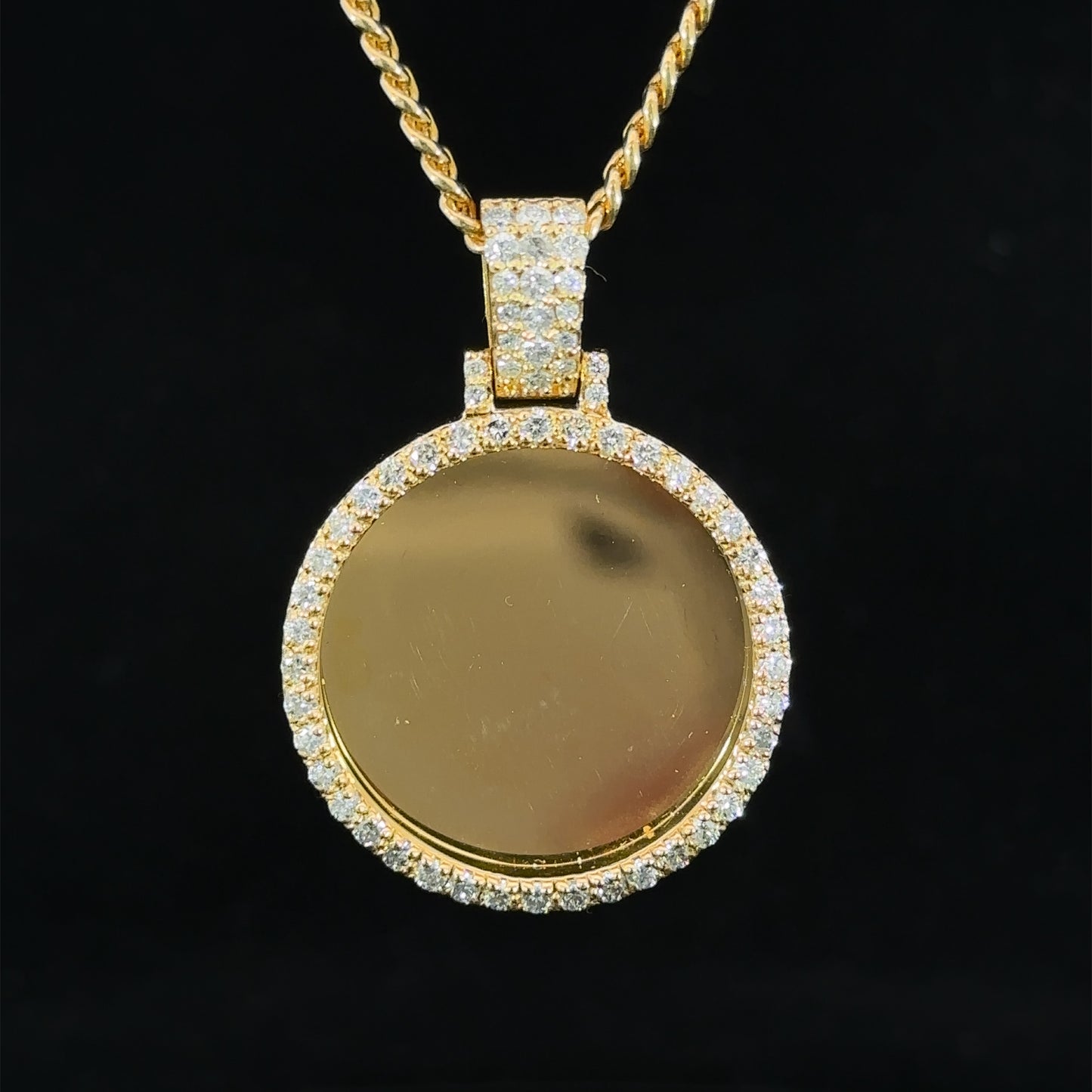 14k yellow gold and diamond Picture Pendant