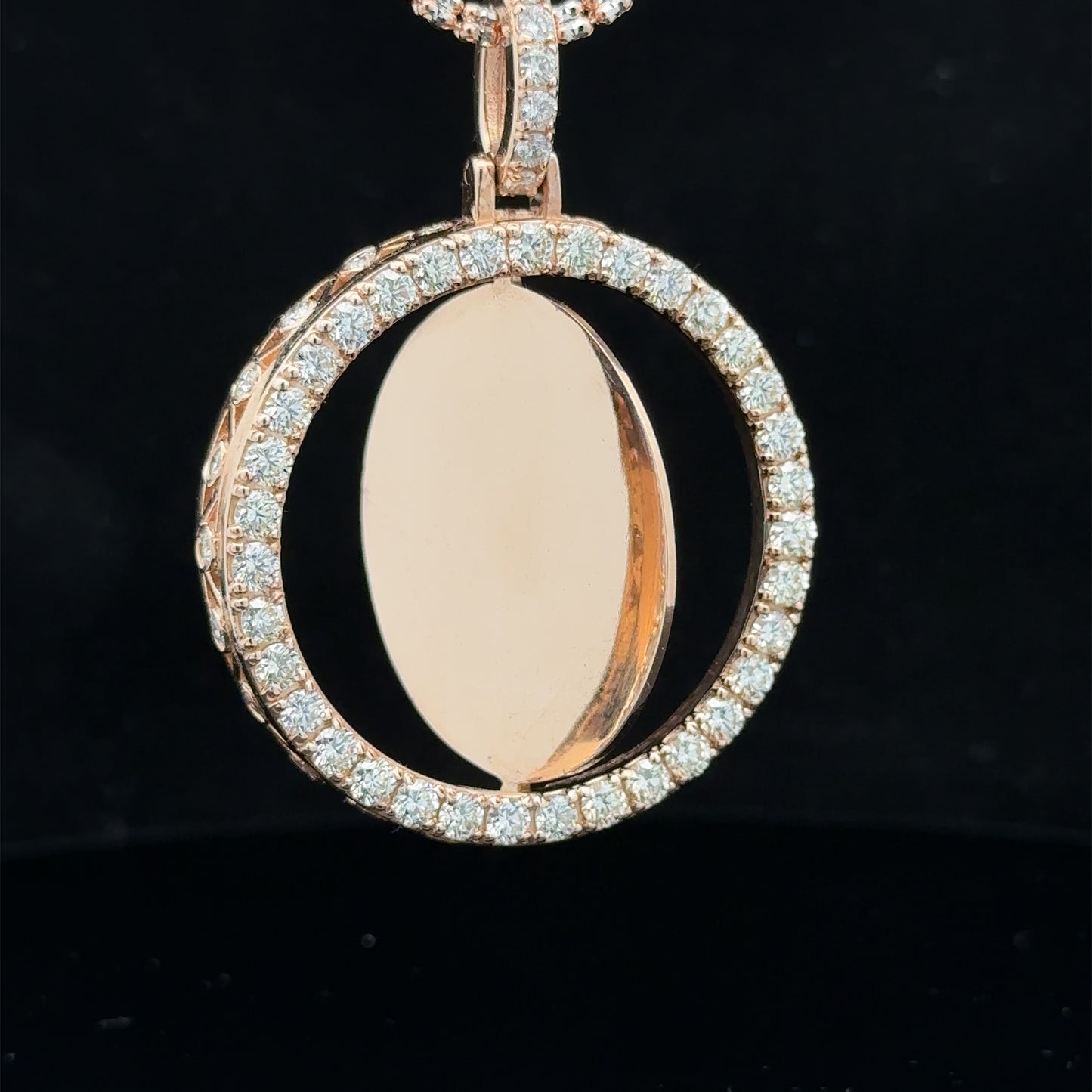 14k rose gold and diamond Picture Pendant