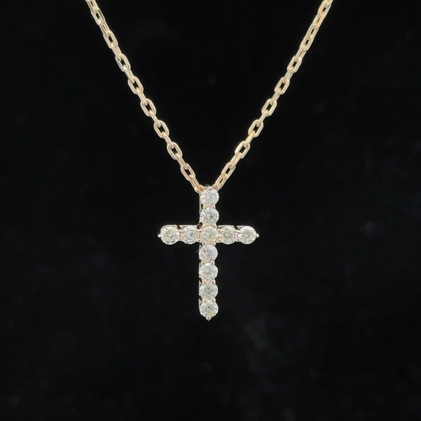 14k yellow gold and diamond Cross Pendant