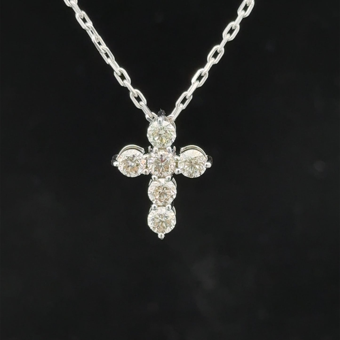 14k white gold and diamond Cross Pendant