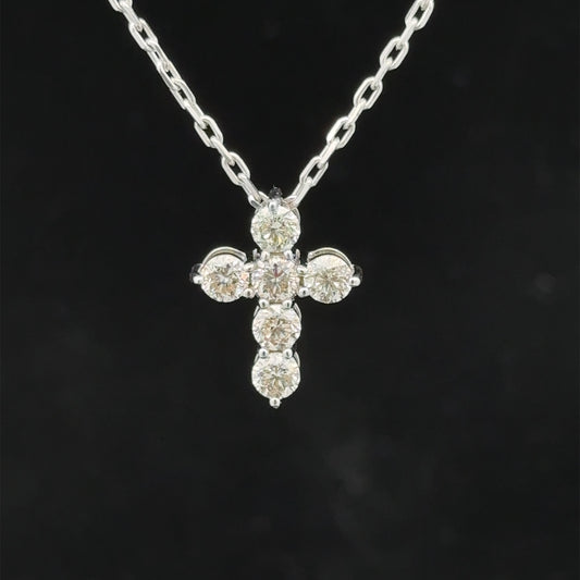 14k white gold and diamond Cross Pendant