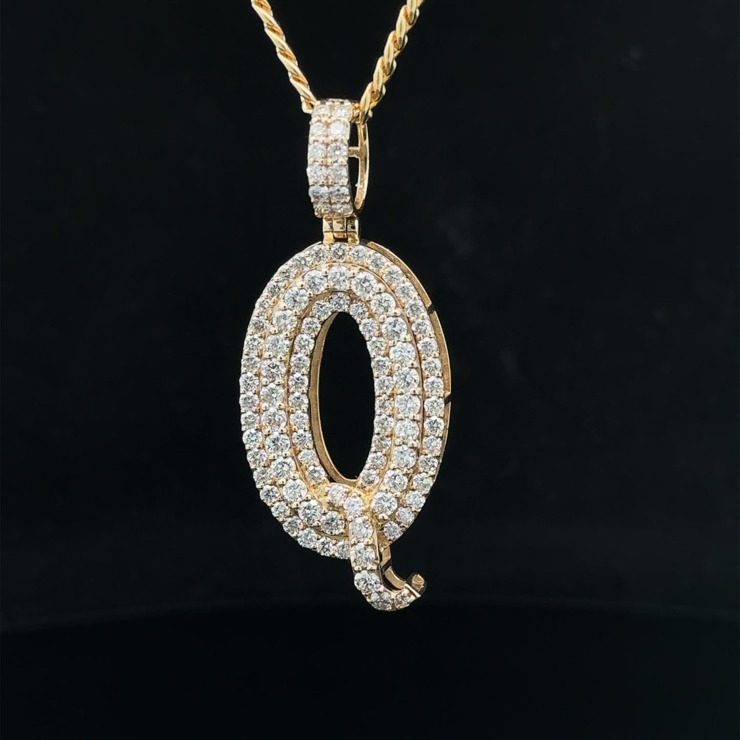 14k yellow gold & diamond Q Initial Pendant