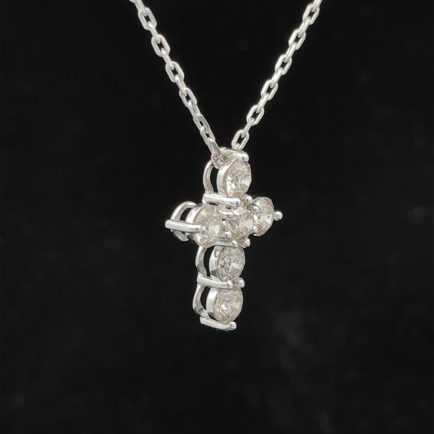 14k white gold and diamond Cross Pendant