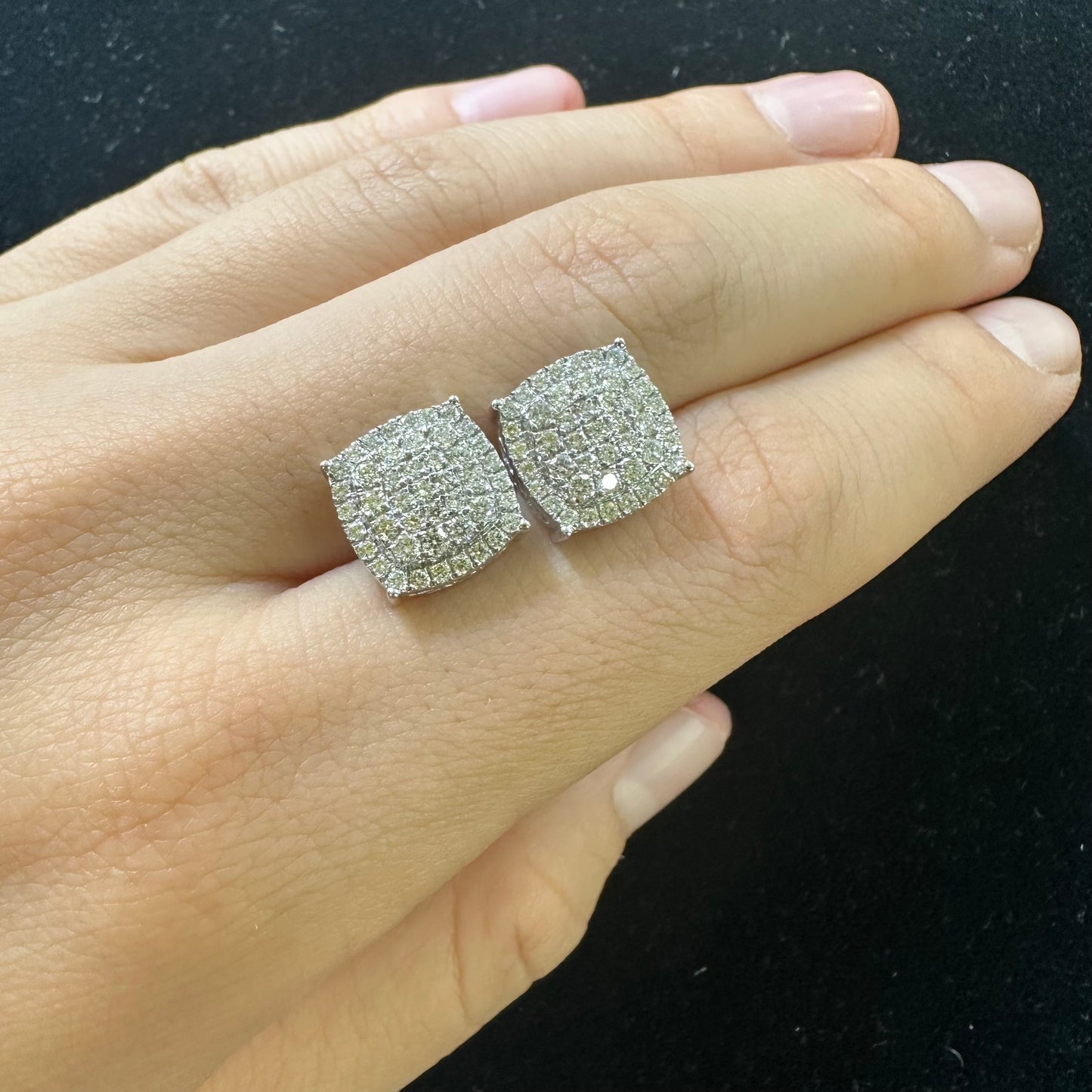 14k white gold and diamond Earrings