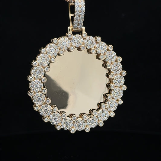 14k yellow gold and diamond Picture Pendant