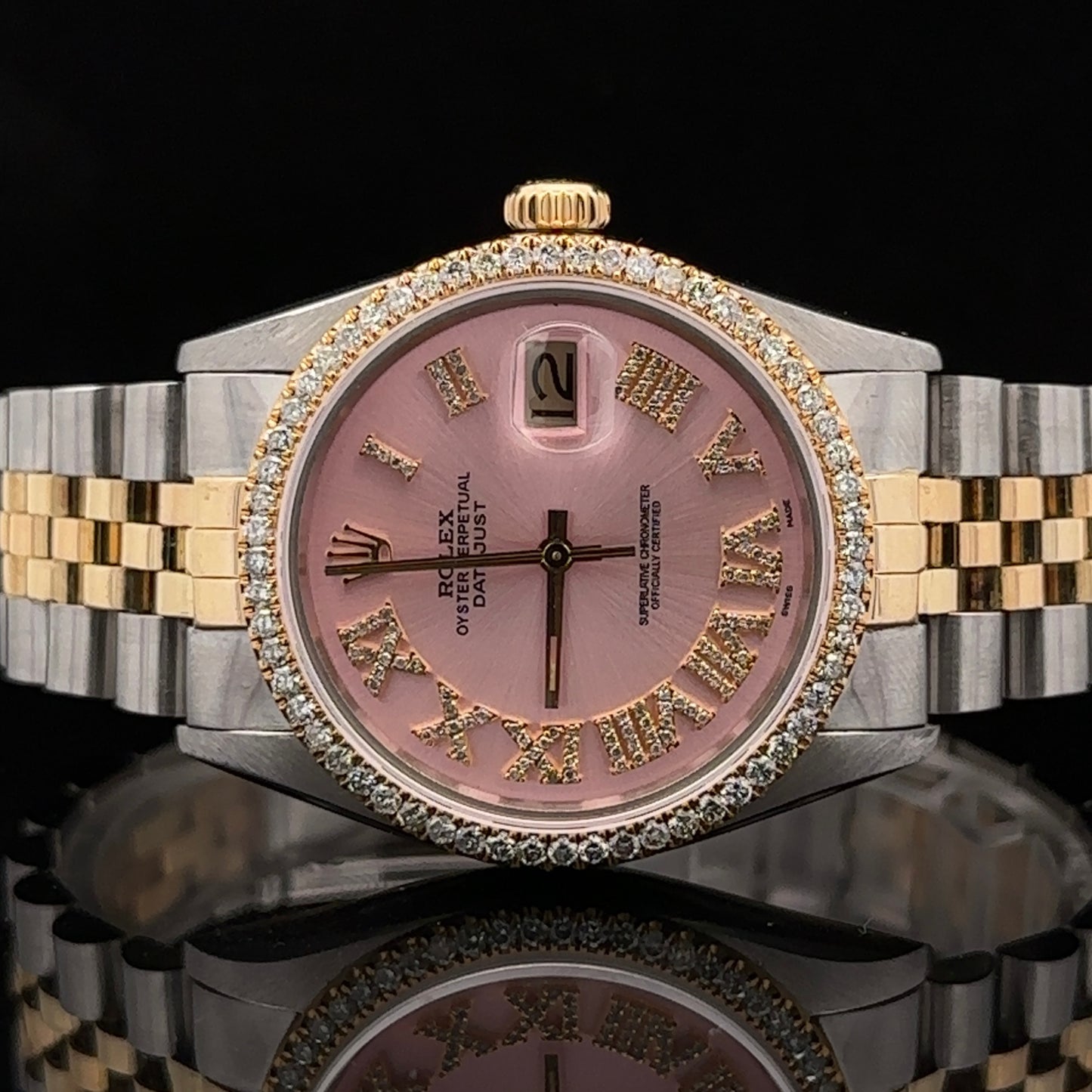 36mm Rolex Diamond Watch with Two-Tone Jubilee Bracelet