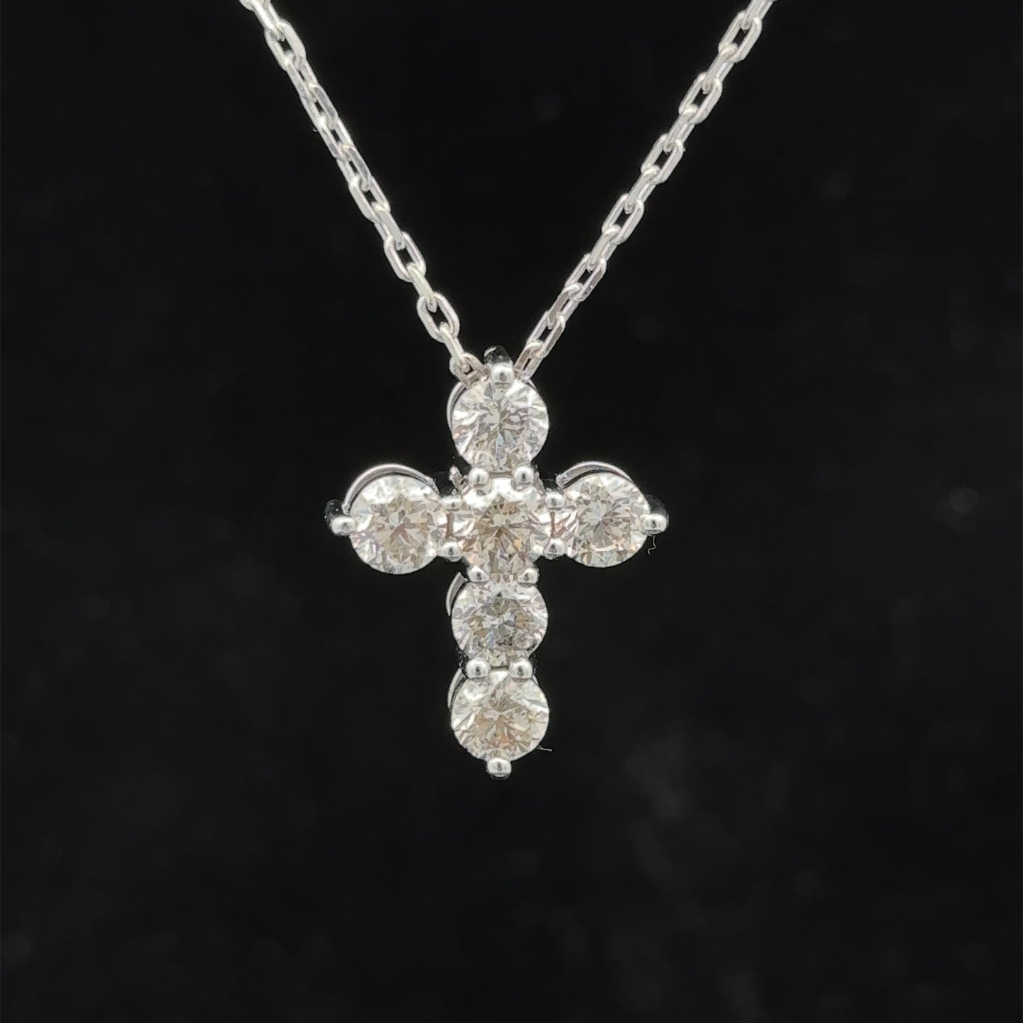 14k white gold and diamond Cross Pendant