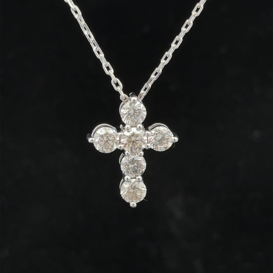 14k white gold and diamond Cross Pendant
