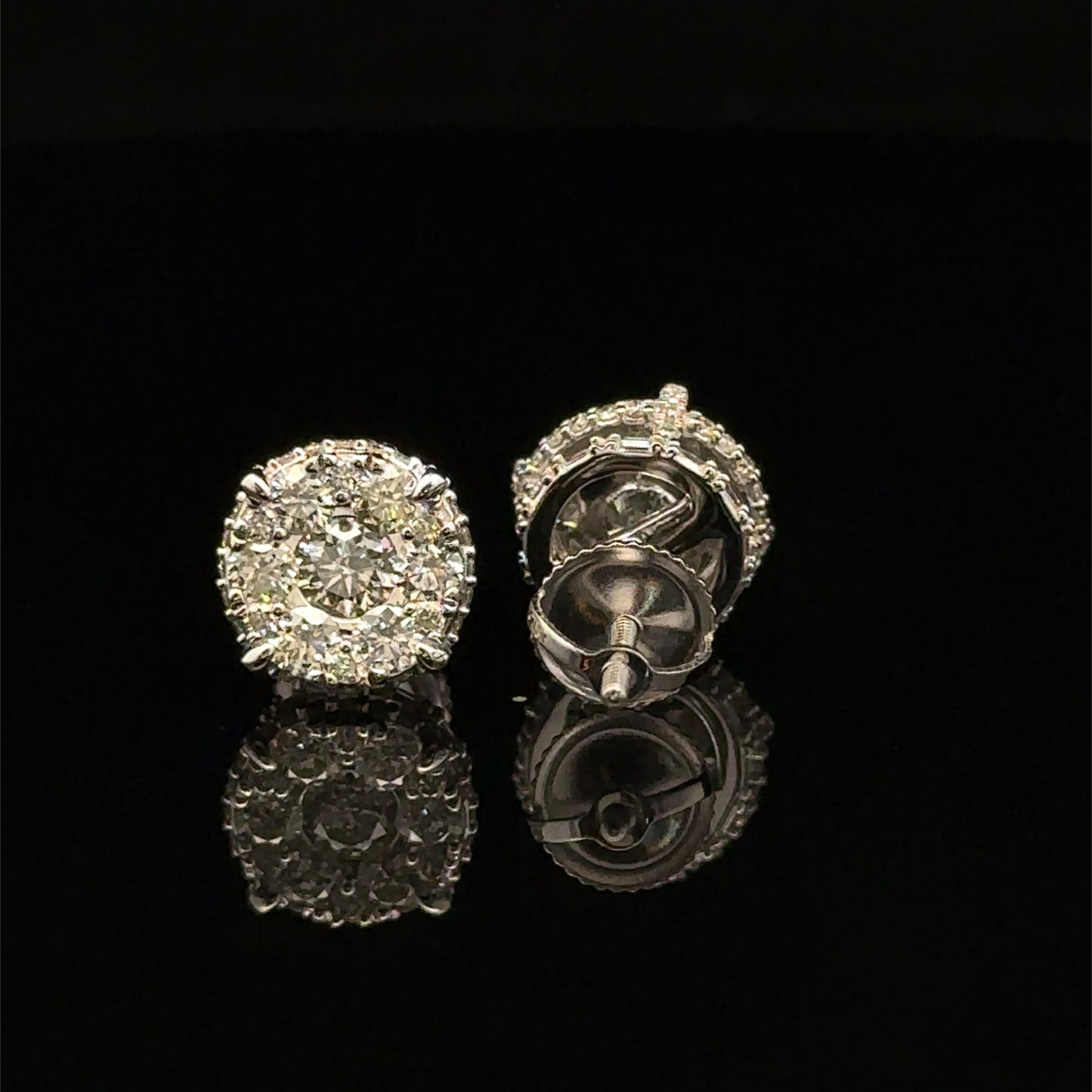 14k White Gold and Diamond Earrings
