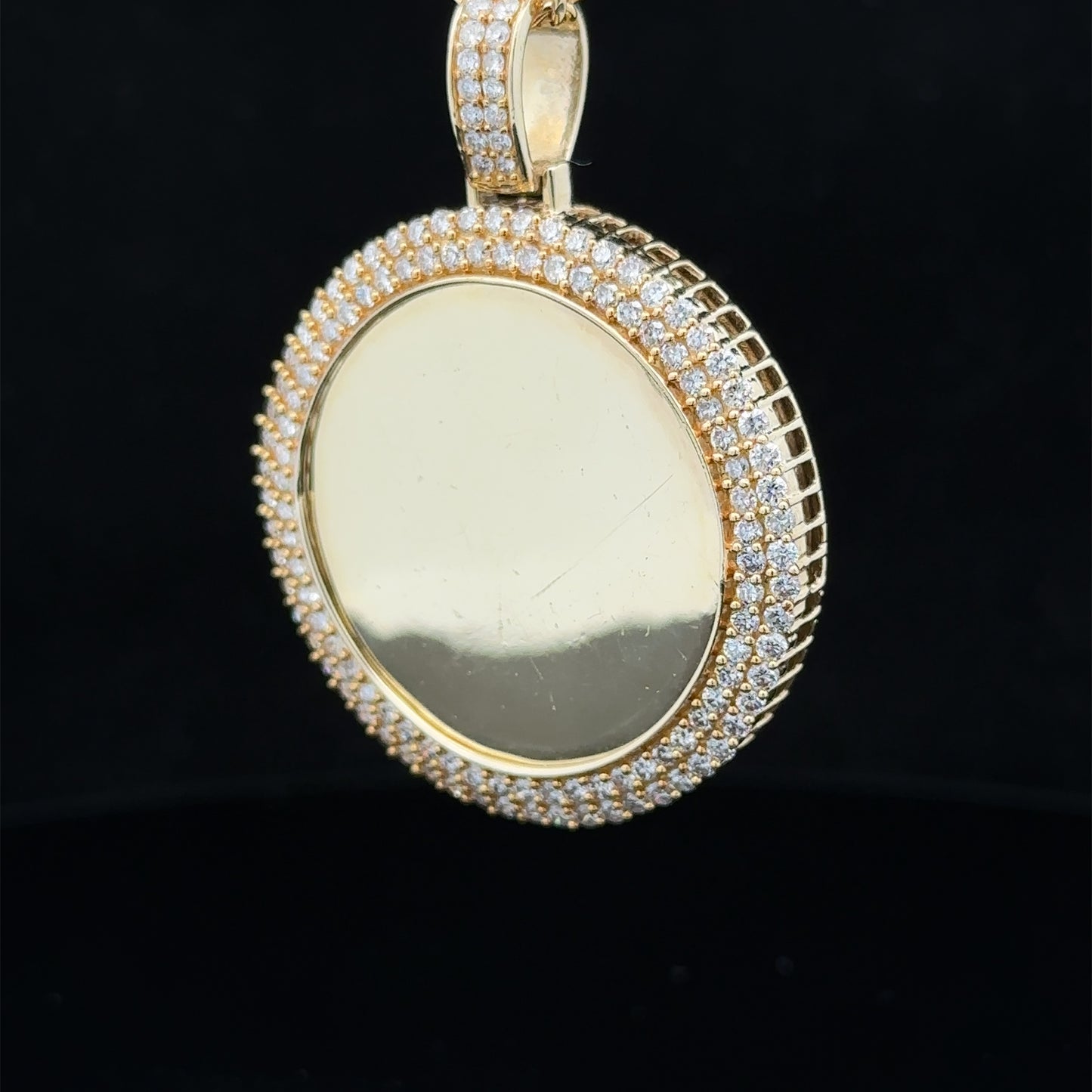 14k yellow gold and diamond Picture Pendant