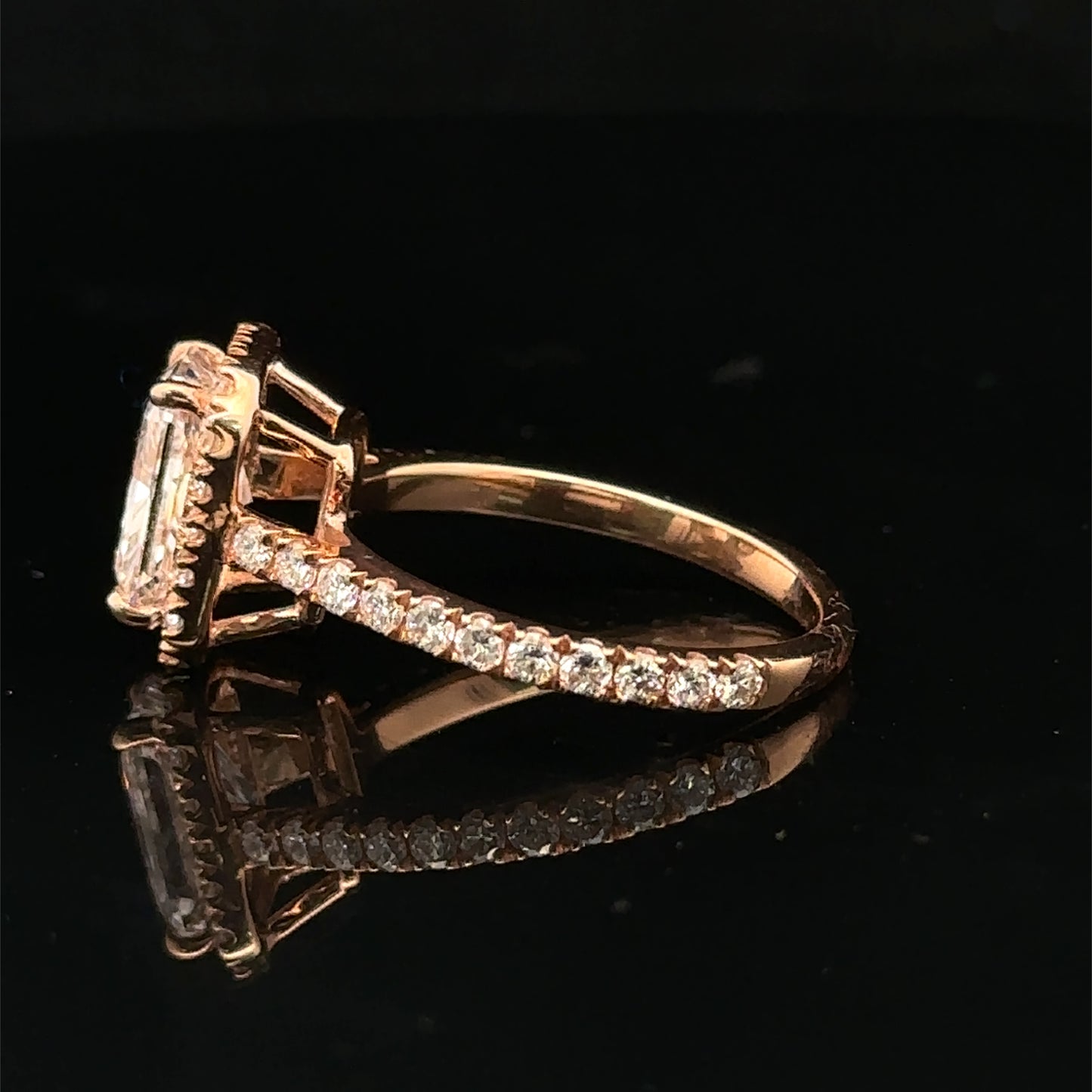 14k Rose Gold Light Pink Diamond Engagement Ring