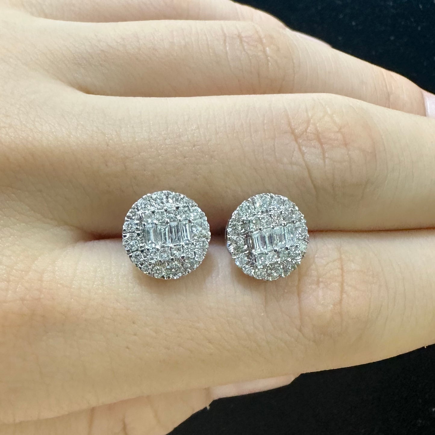 14k white gold and diamond Earrings