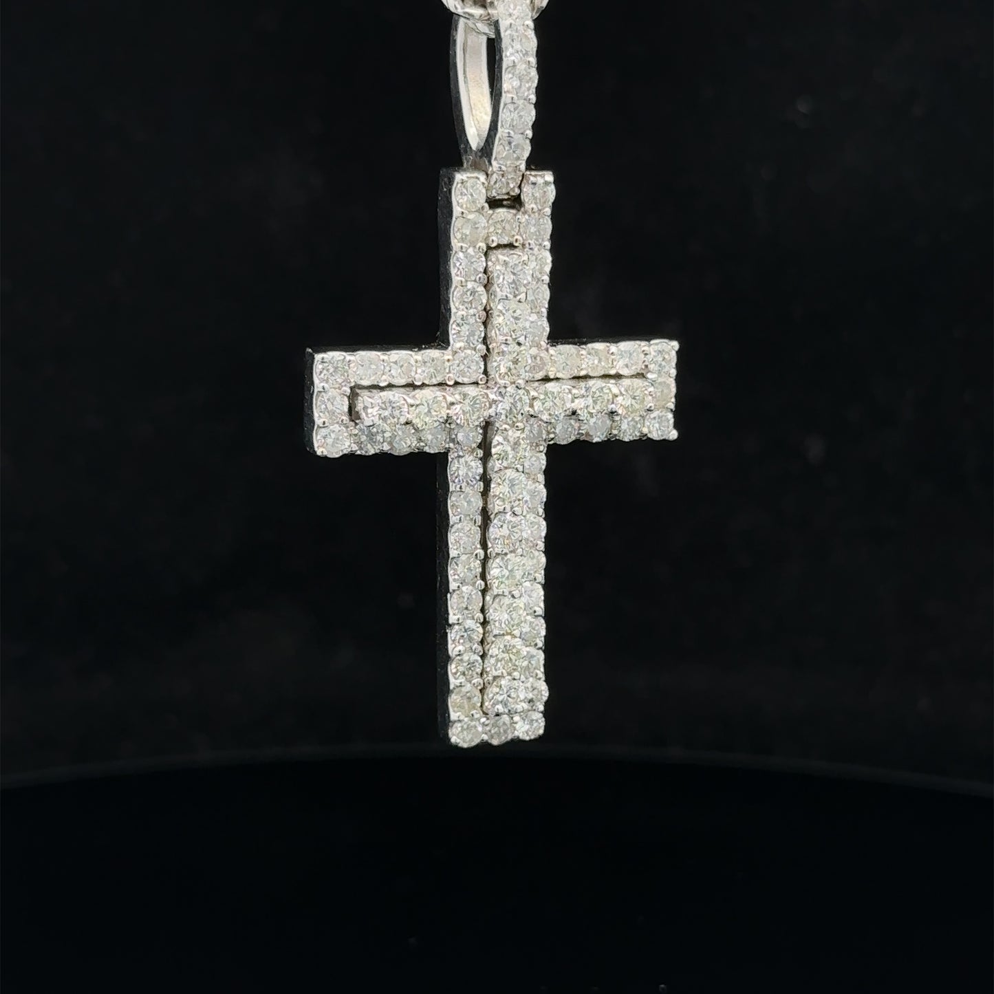 14k white gold and diamond Cross Pendant