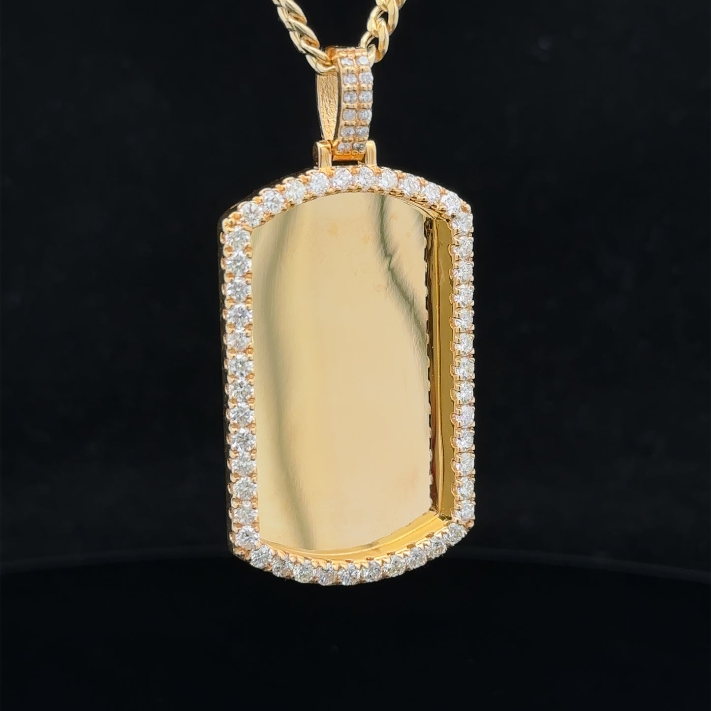 14k yellow gold and diamond Picture Pendant