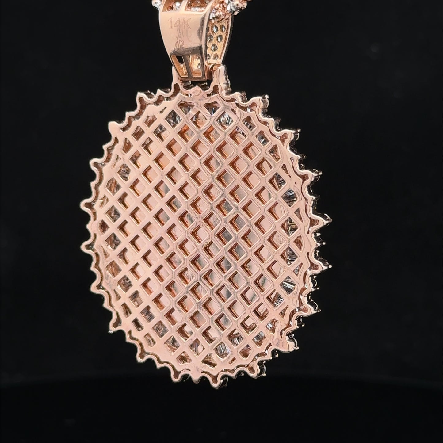 14k rose gold and diamond Picture Pendant