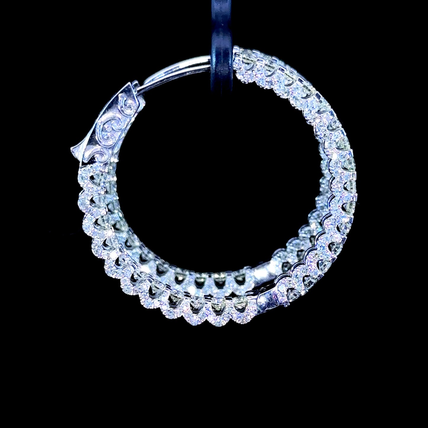 10k white gold and diamond Hoop Earrings