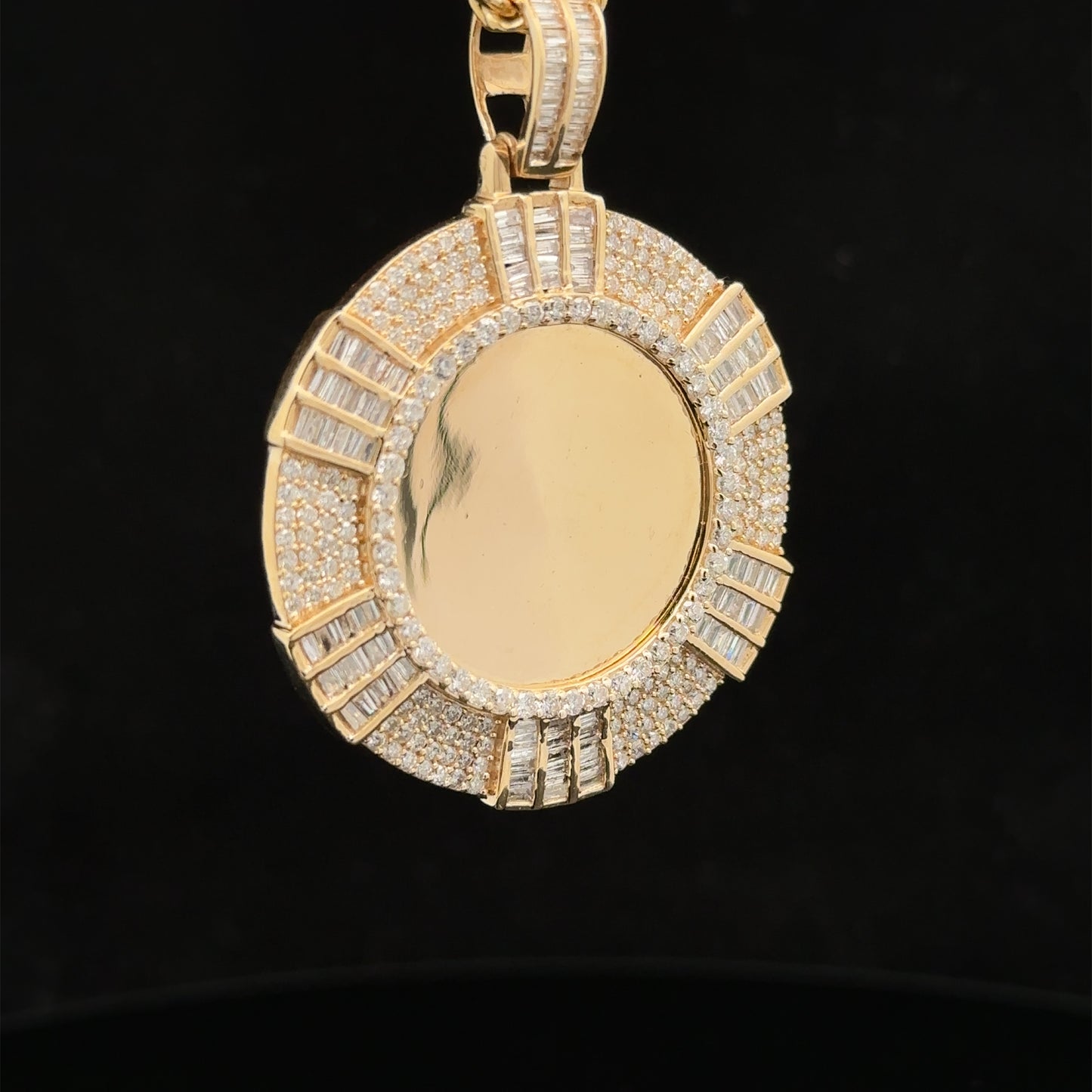 14k yellow gold and diamond Picture Pendant