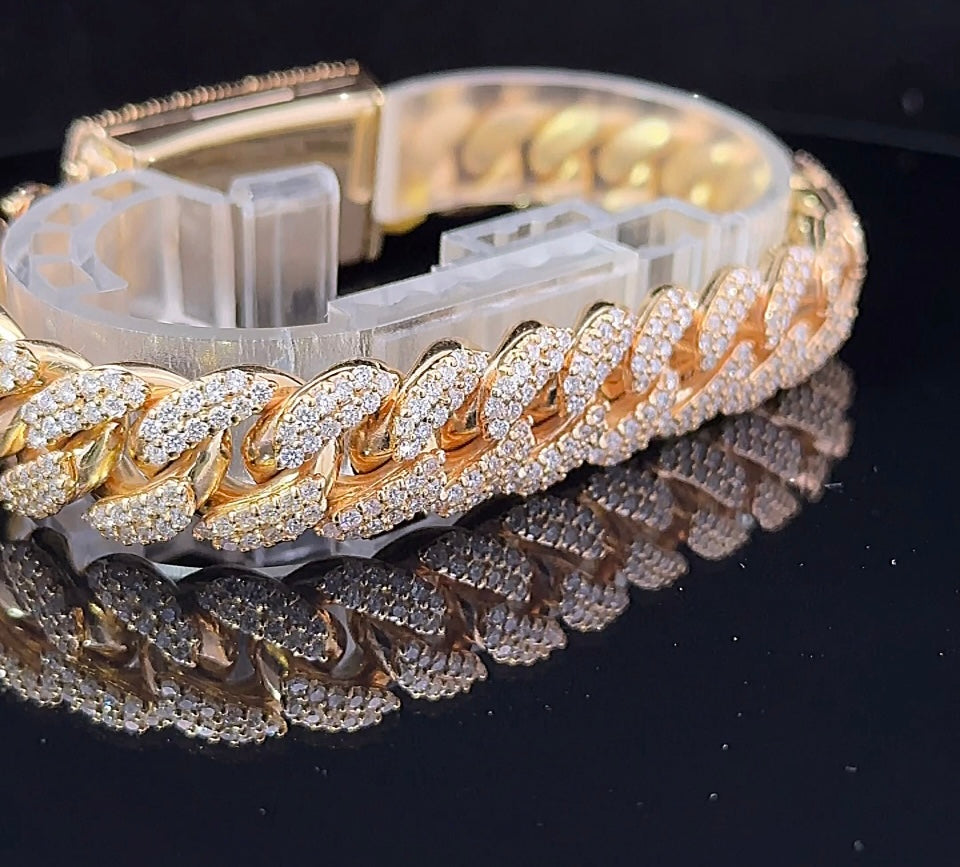 14k yellow gold and diamond Miami Cuban Bracelet