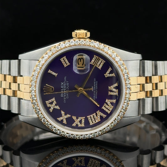 36mm Rolex Diamond Watch with Two-Tone Jubilee Bracelet