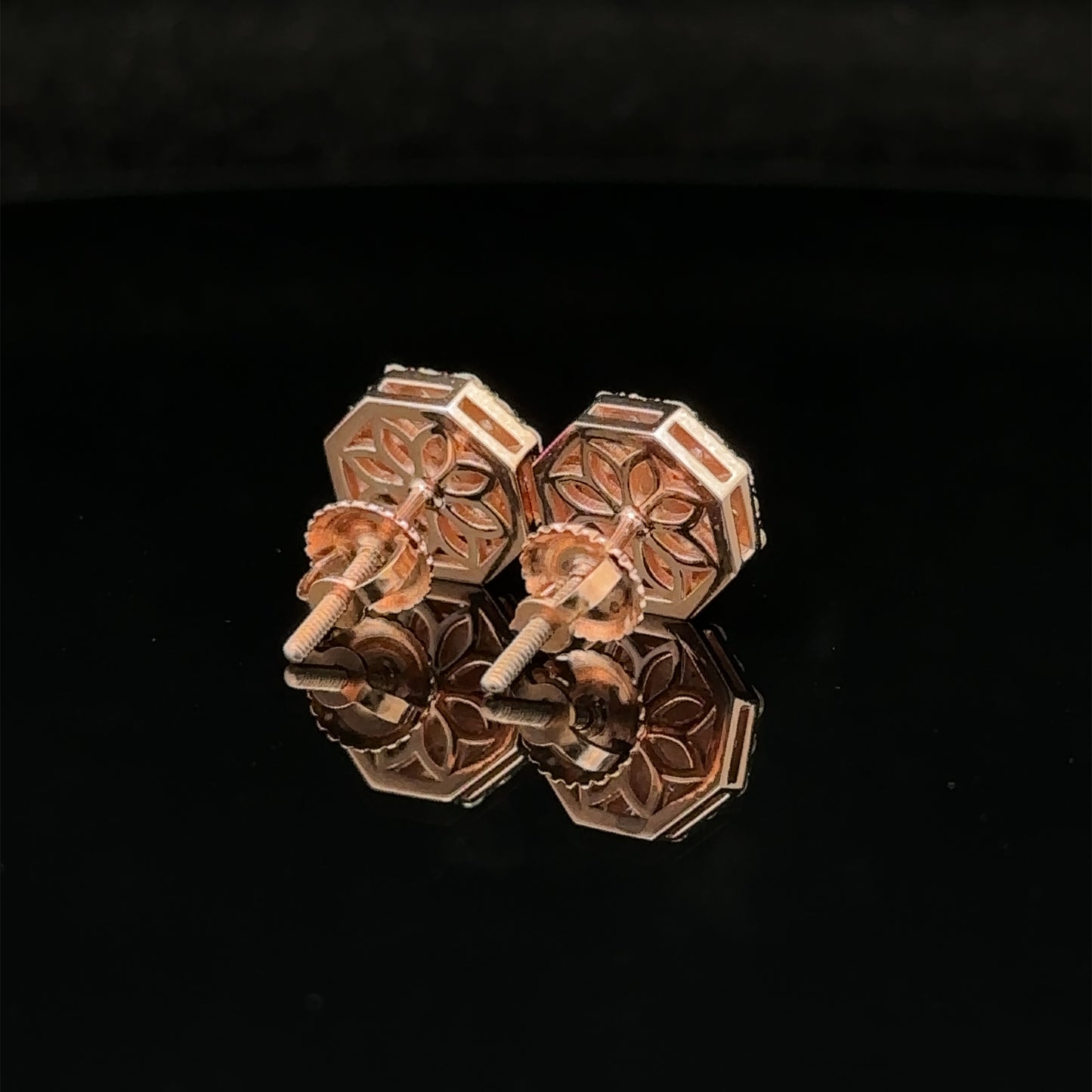 14k rose gold and diamond Earrings