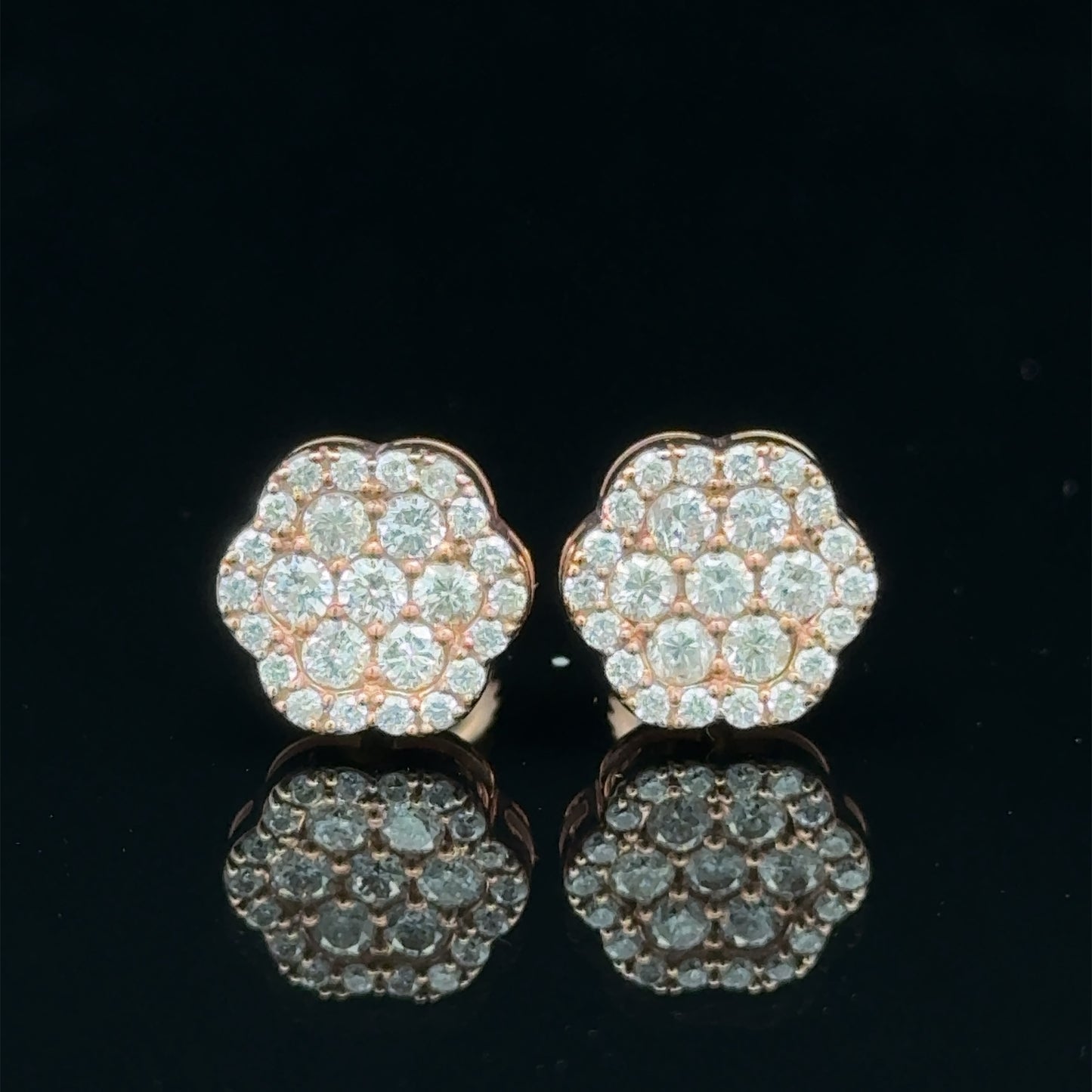 14k rose gold and diamond Earrings