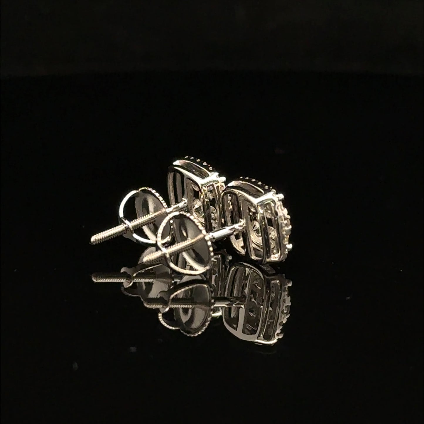 14k White Gold and Diamond Earrings