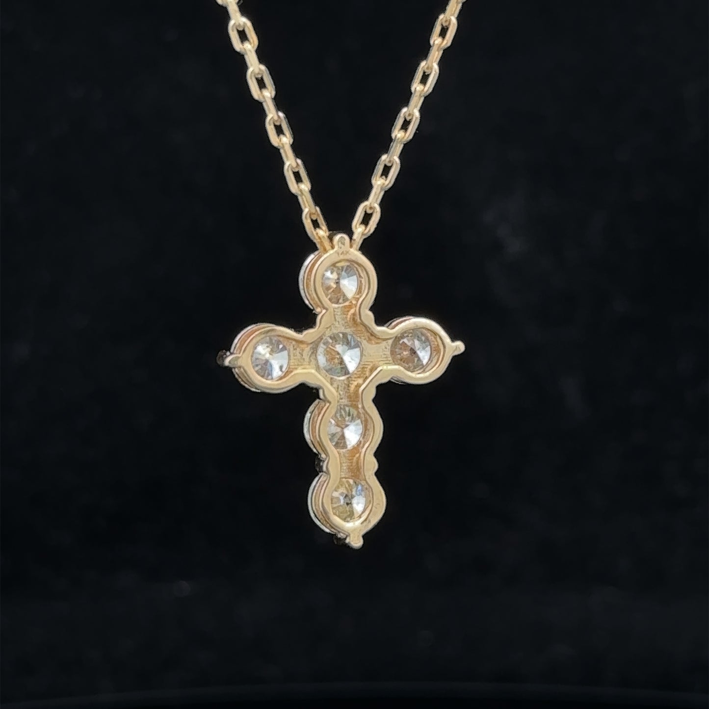 14k yellow gold and diamond Cross Pendant