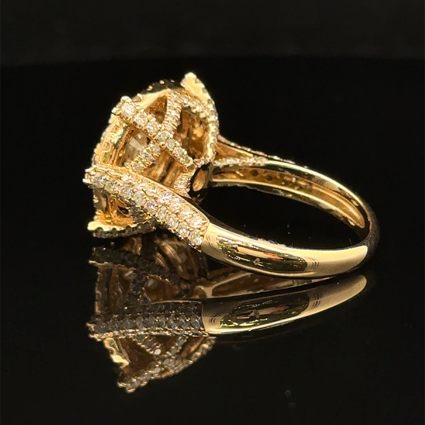 14k Yellow Gold and Diamond Ring