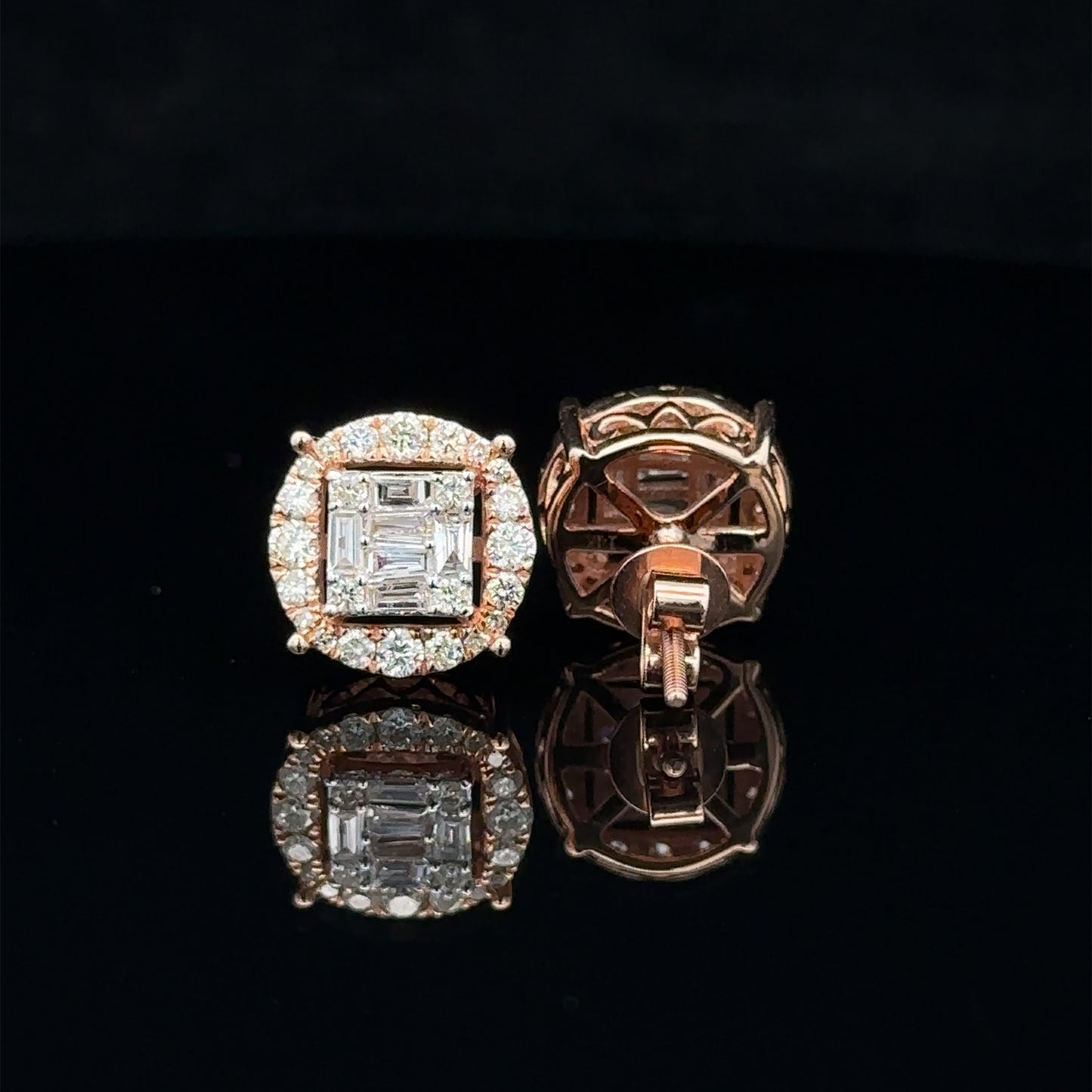 14k rose gold and diamond Earrings