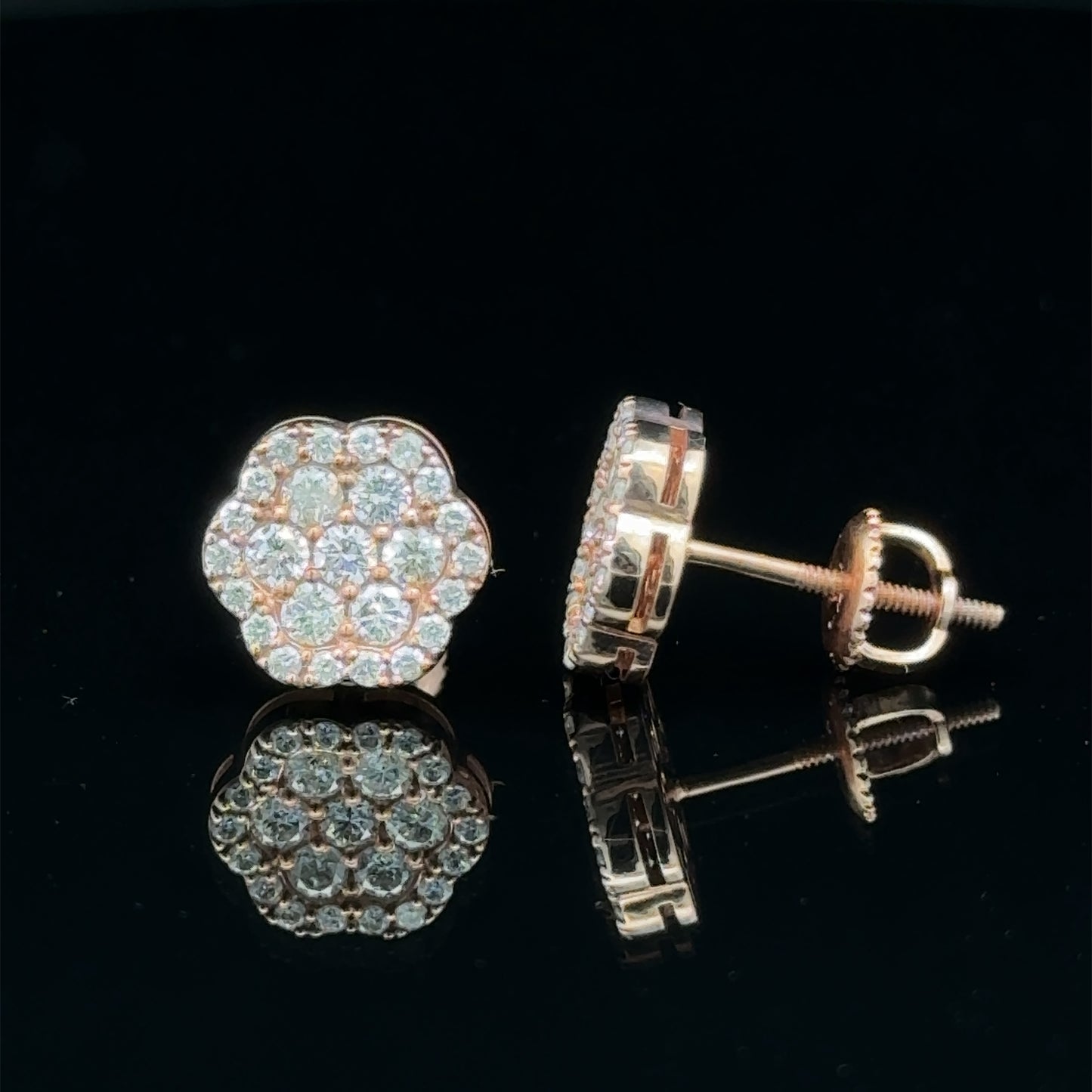 14k rose gold and diamond Earrings