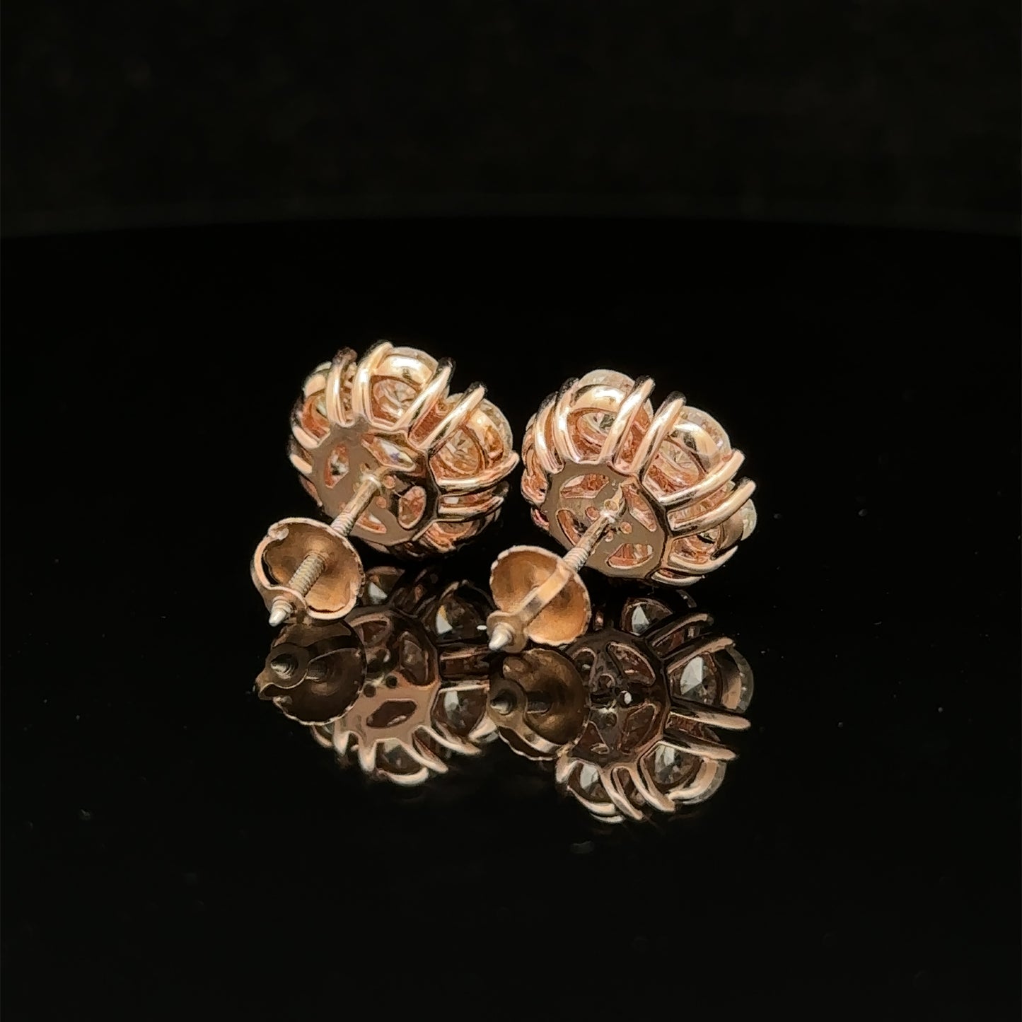 14k rose gold and diamond Earrings (25 pointer)