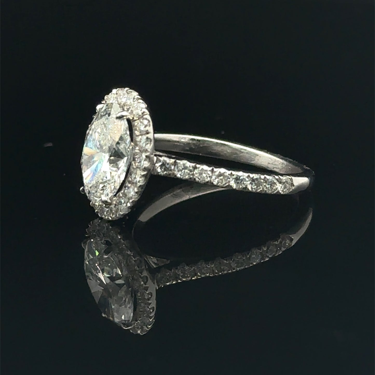 14k White Gold Engagement Ring