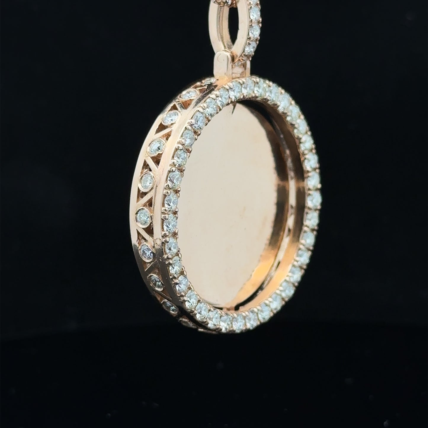 14k rose gold and diamond Picture Pendant