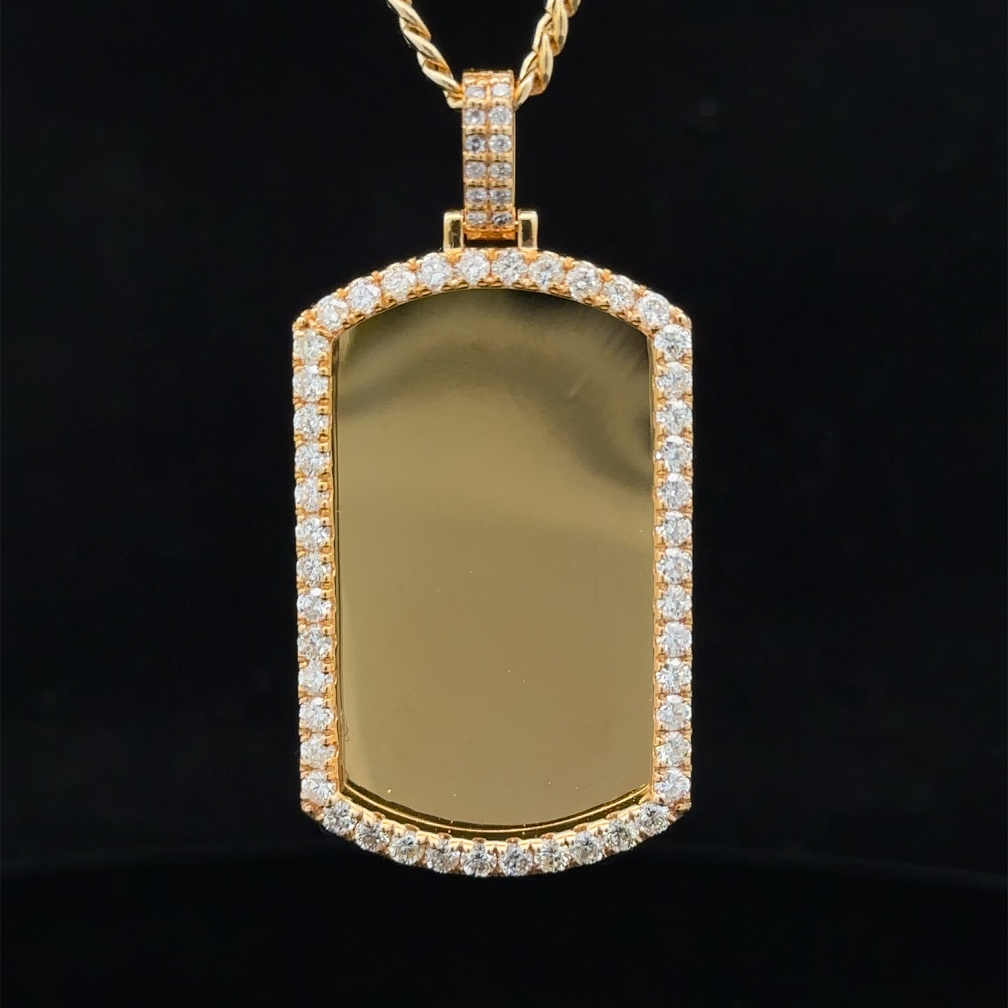 14k yellow gold and diamond Picture Pendant