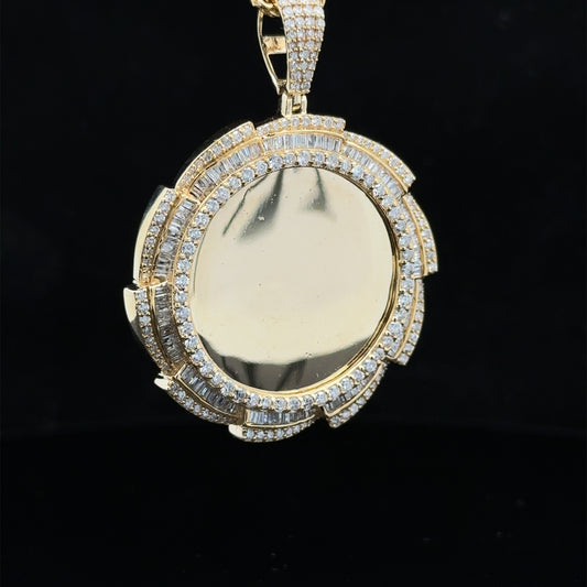 14k yellow gold and diamond Picture Pendant