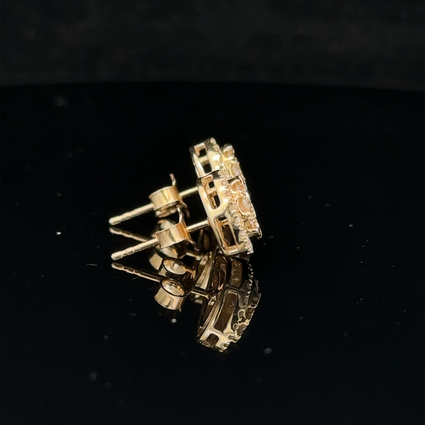 14k yellow gold and diamond Earrings