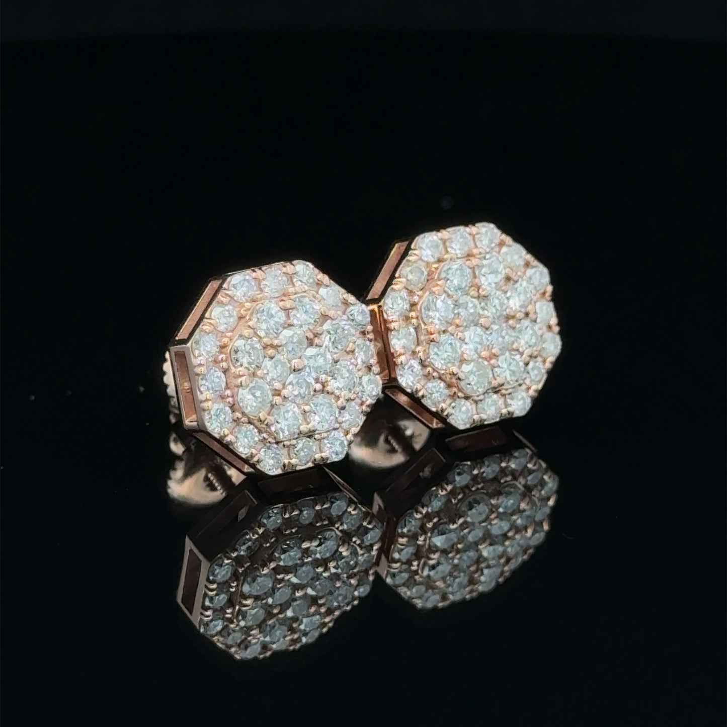 14k rose gold and diamond Earrings