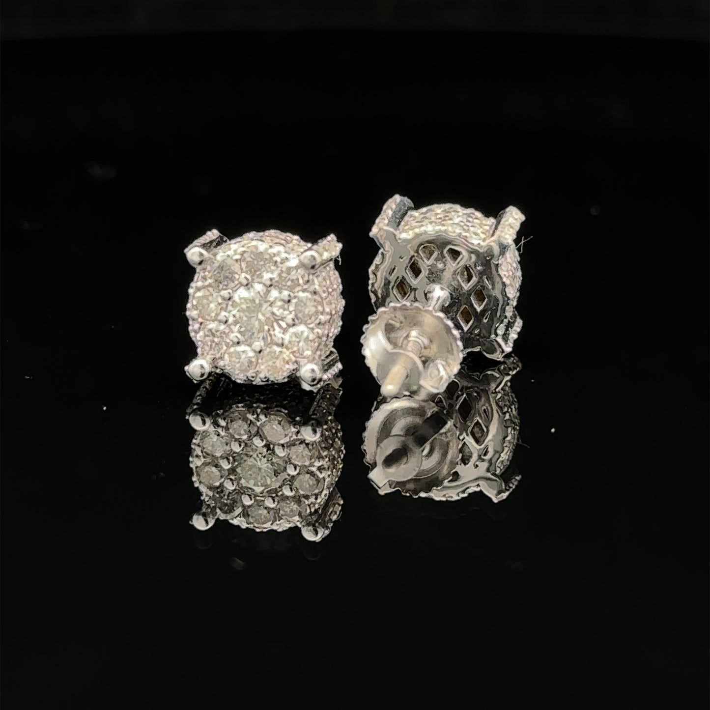 14k white gold and diamond Earrings