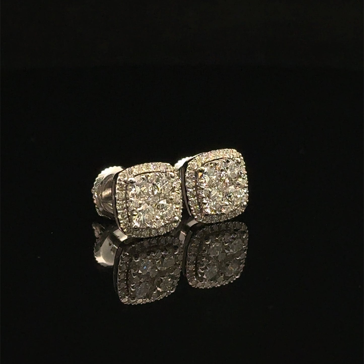 14k White Gold and Diamond Earrings