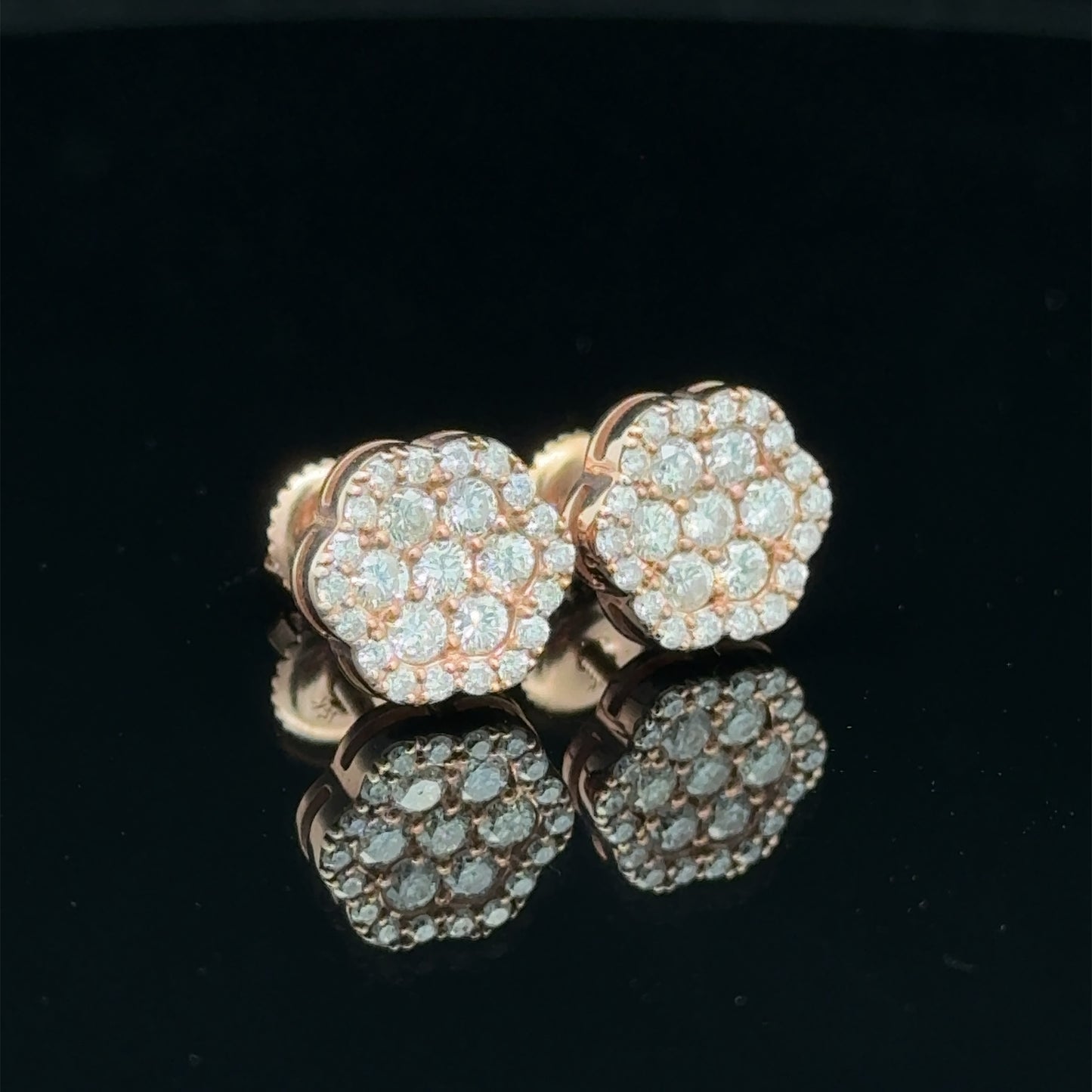 14k rose gold and diamond Earrings