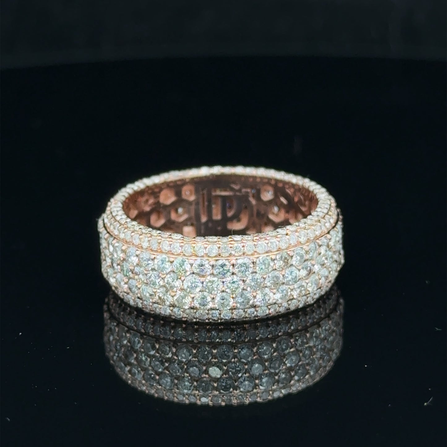 14k rose gold Band with Round Diamonds