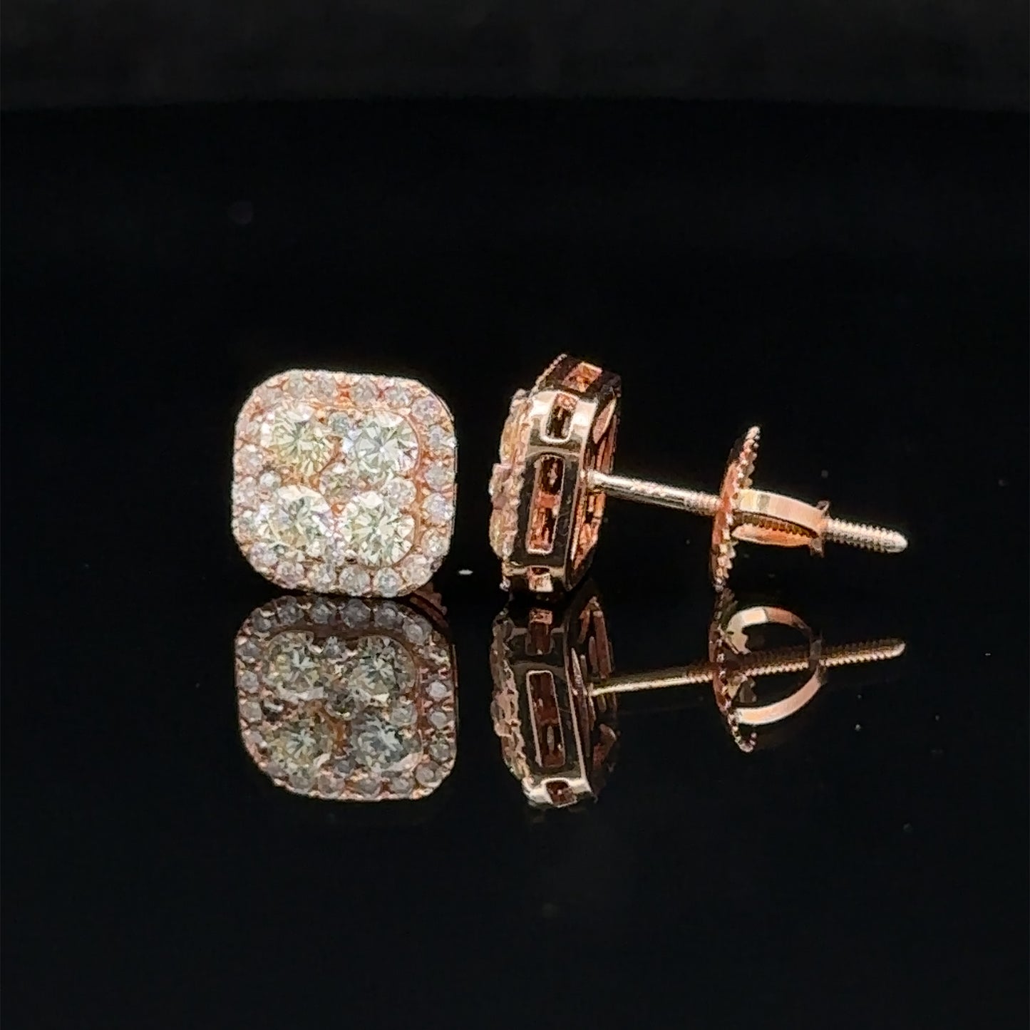 14k rose gold and diamond Earrings